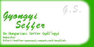 gyongyi seffer business card
